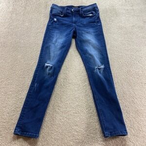 Flying Monkey Jeans Womens Size 27 Dark‎ Wash Distressed Skinny Leg